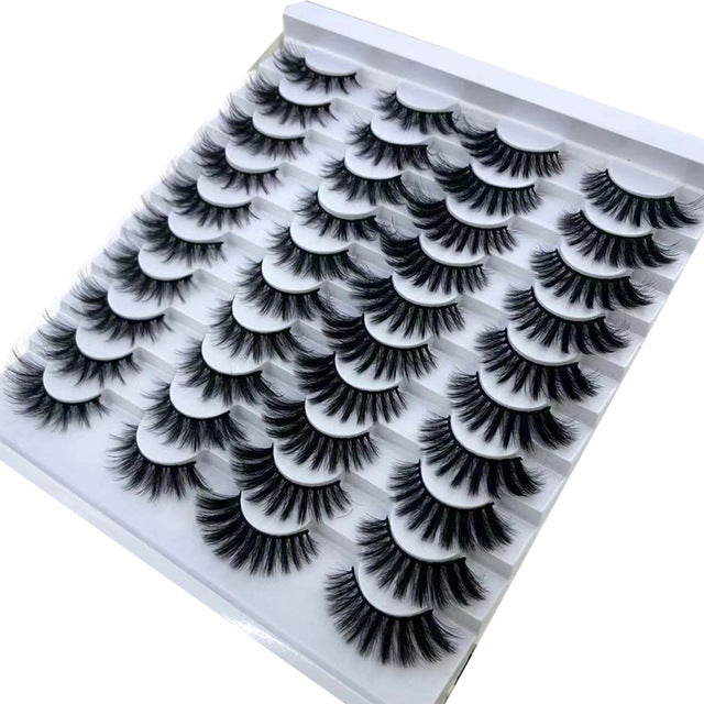 NEW 20 Pairs 8-25mm Fake Eyelashes 100 Mink Eyelashes Mink