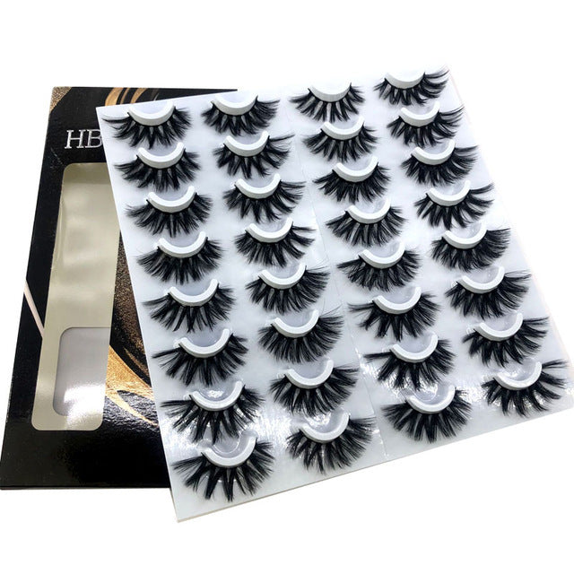 NEW 20 Pairs 8-25mm Fake Eyelashes 100 Mink Eyelashes Mink