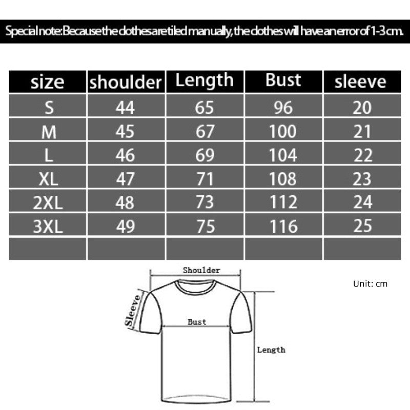 3D Digital Printing Casual Round Neck Short Sleeves