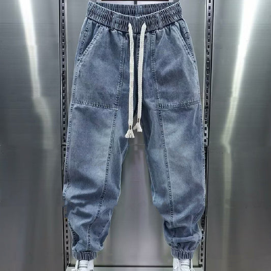 Fashion Leisure Washed-out Ankle-tied Jeans