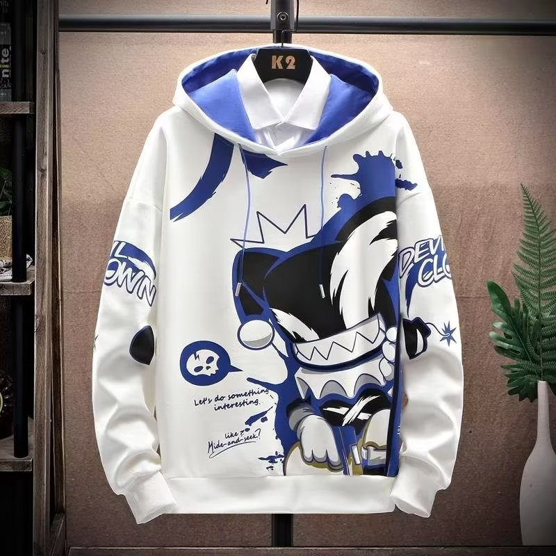 Anime Fleece-lined Thickened Hooded Sweatshirt