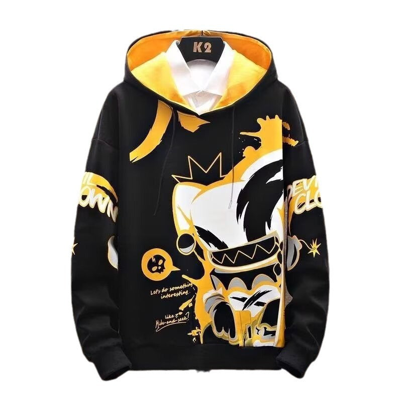 Anime Fleece-lined Thickened Hooded Sweatshirt